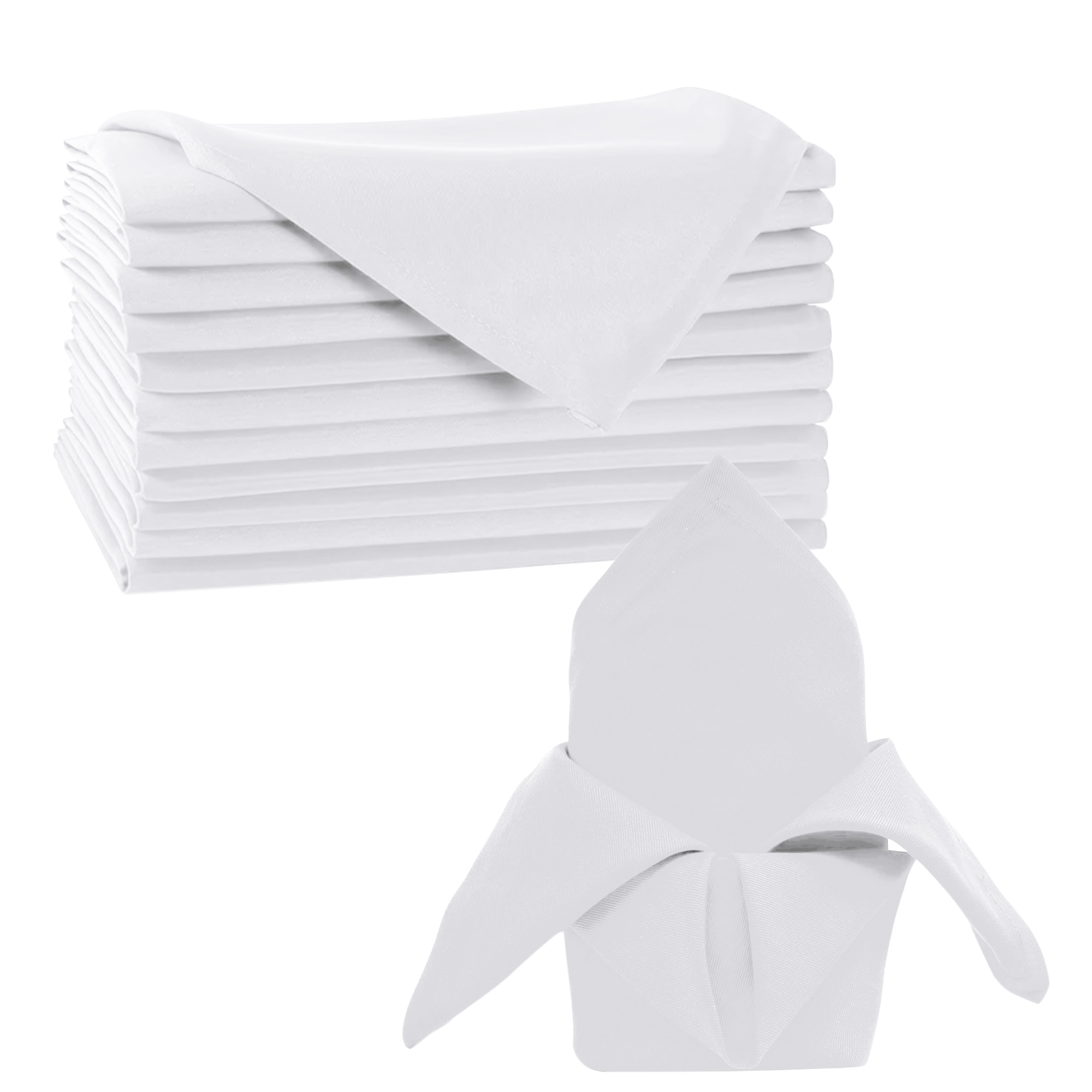 Neel Blue Red Christmas Table Napkin, 100% Spun Polyester - 20" x 20" in White