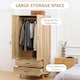 image 4 of HOMCOM 2 Door Wardrobe with 2 Drawers and Hanging Rail for Bedroom