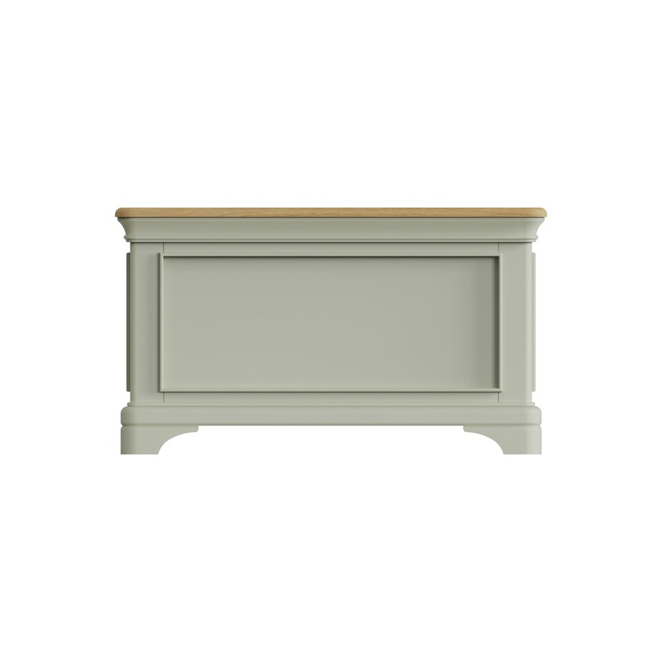 image 1 of Faire Ottoman Blanket Box in Sage Green with Oak Top Green