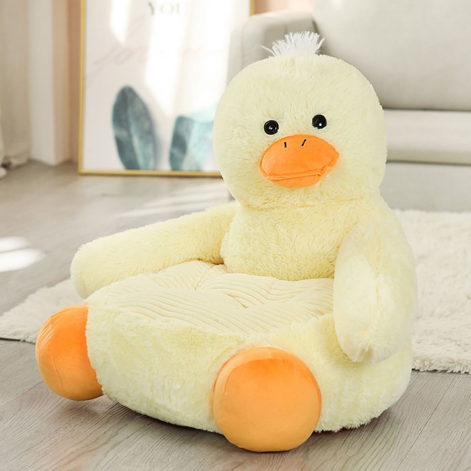 image 1 of Kids Plush Animals Sitting Support Sofa | Yellow | Yellow | One Size