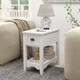 image 4 of COSTWAY 2 PCS Nightstand Side End Table White White