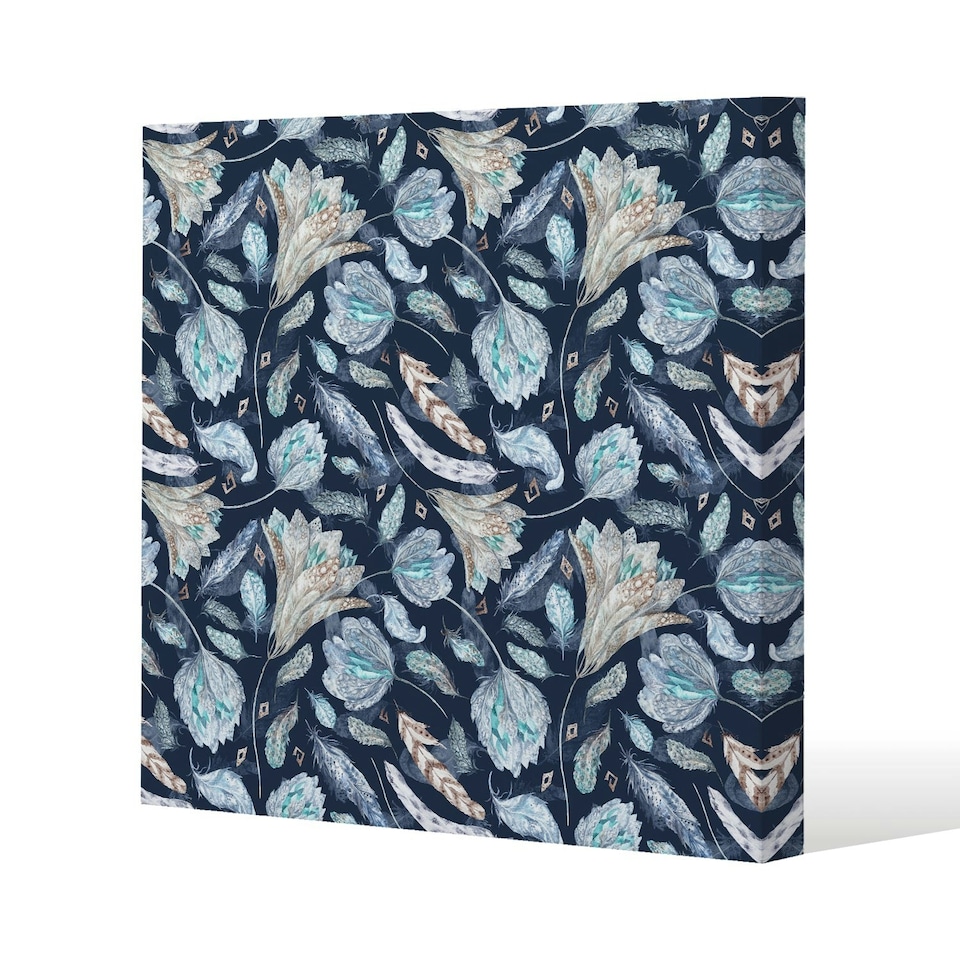 image 1 of Boho Chic Indigo Pattern (Canvas Print) 114 x 114 x 4cm