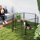 image 2 of PawHut Dog Playpen, 6 Panels Puppy Pen Dog Playpen, 80cm High, Grey