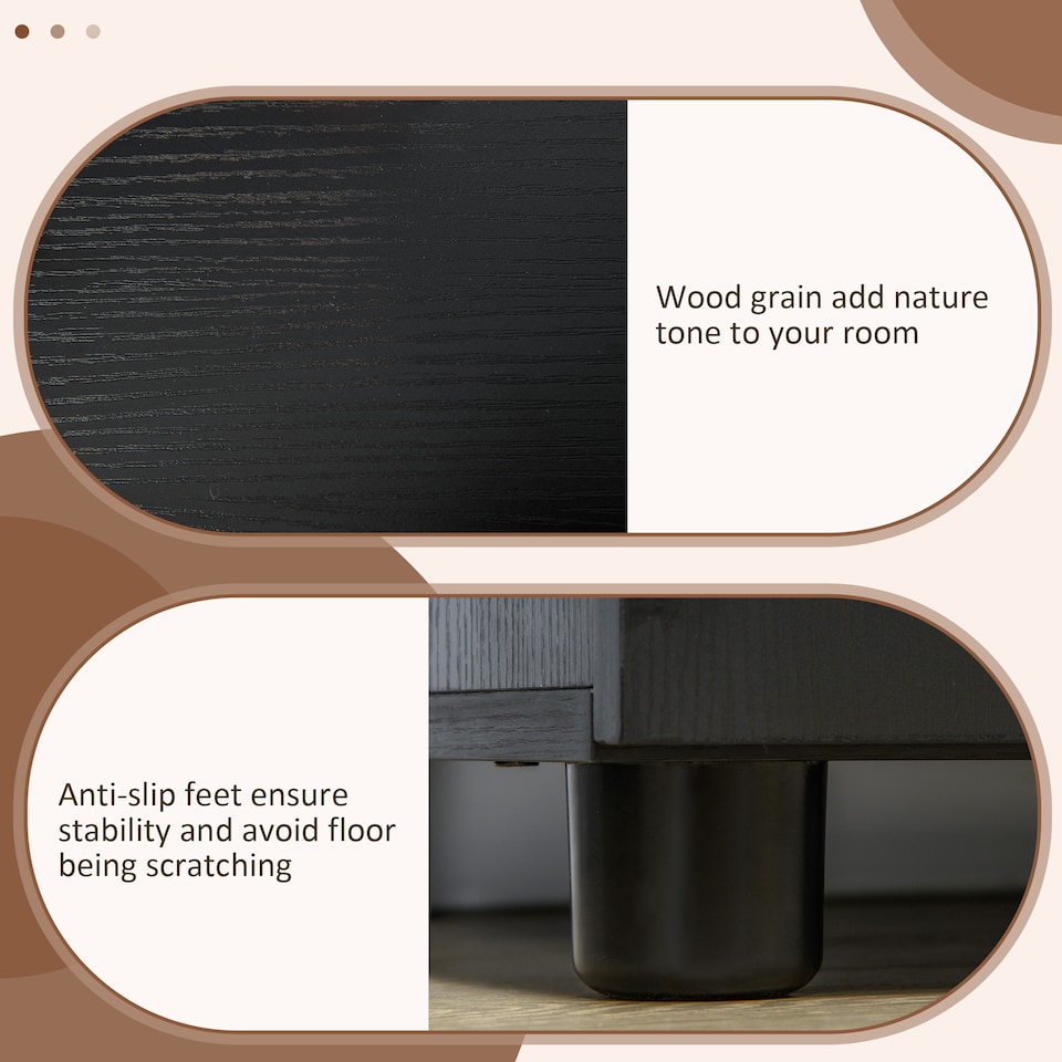 image 1 of Vinsetto Filing Cabinet with Locking Doors & Shelves, 2-Tier Lockable Storage Cabinet with 2 Keys for Home Office, 80W x 40D x 80H cm, Black