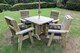 image 1 of Ergo 4 Seater Set - Sits 4, Wooden Garden Furniture Dining Set w - Table & Chairs - L220 x W245 x H105 cm - Min. Assembly Required