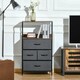 image 2 of HOMCOM 4 Drawer Storage Chest Unit Home w/ Shelves Home Living Bedroom Black