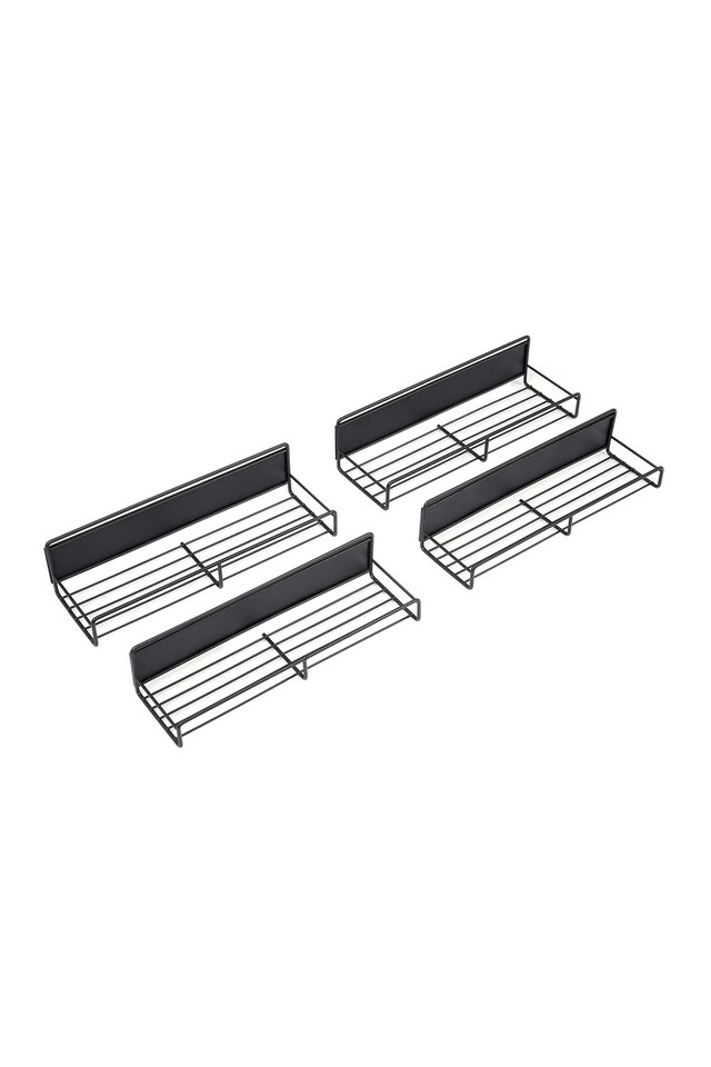image 1 of Living and Home 4-Piece Magnetic Fridge Storage Rack with Hooks