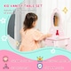 image 4 of HOMCOM Kids Vanity Table & Stool Girls Dressing Set Make Up Desk with Mirror | Pink
