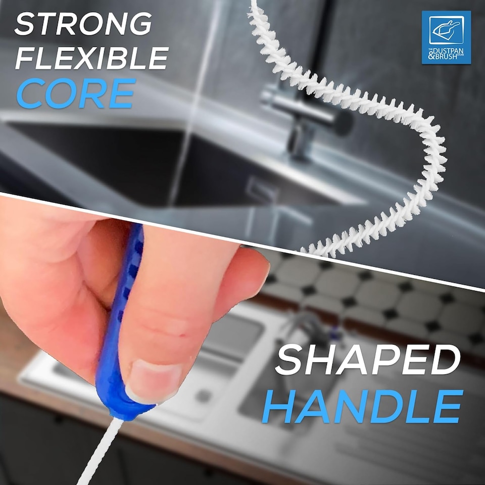 image 1 of Flexible Sink and Shower Drain Cleaning Brush Unblocker - Pack of 2
