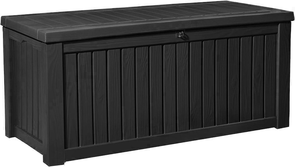 image 1 of Centurion Supports TUNGSTEN 450 Litre 119 Gallon Waterproof Extra Large Lockable Easy-Open Garden Storage Box Outdoor Organiser in Black | Black | 1