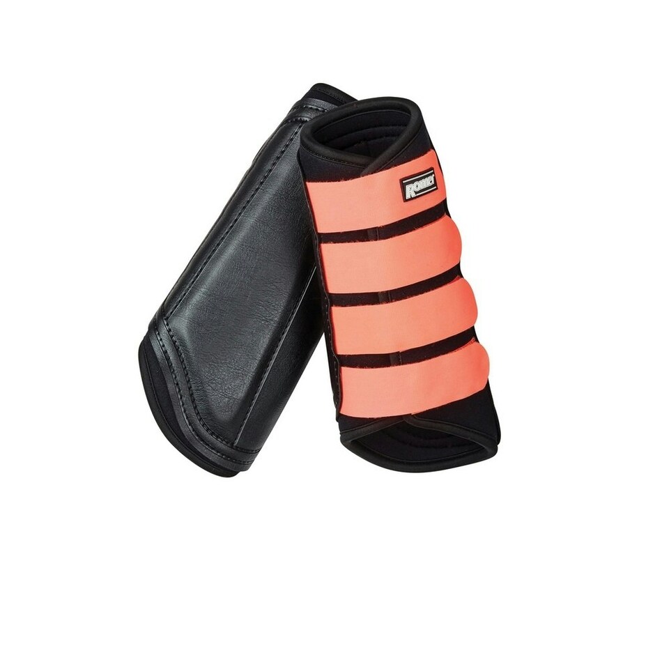 Roma Neoprene Brushing Boots - Black/Orange - Pony