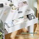 image 5 of HOMCOM Dressing Table with Mirror and Storage, Modern Vanity Desk, White White
