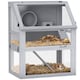 image 1 of PawHut Wooden Hamster Cage, 3 Tier Gerbil Cage with Detachable 32cm Deep Bottom, Hut, Seesaw, Exercise Wheel, Ramps, Light Grey