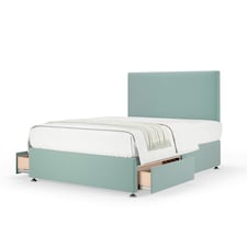 Signature Platinum 2000 Pocket Sprung Duckegg Plush Velvet 2 Drawer Divan Set And Valencia Headboard Single