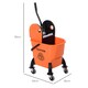 image 5 of HOMCOM 26L Mop Bucket with Wringer, Mop Bucket on Wheels with Carry Handle, Mop Holder, Plastic Body for Household, Orange