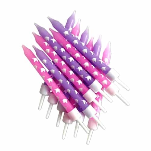 Unicorn Candles With Holders - Pack of 12
