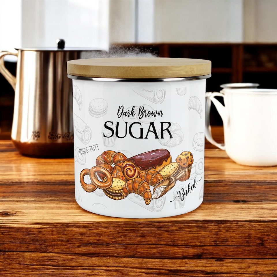 image 1 of Dark Brown Sugar Large Storage Canister