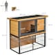 image 4 of PawHut Guinea Pig Hutch, Elevated Pet House w/ Tray & Ramp, Yellow