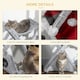 image 8 of PawHut Two Tier Plush Folding Cat Tree Tower with Scratching Post Grey