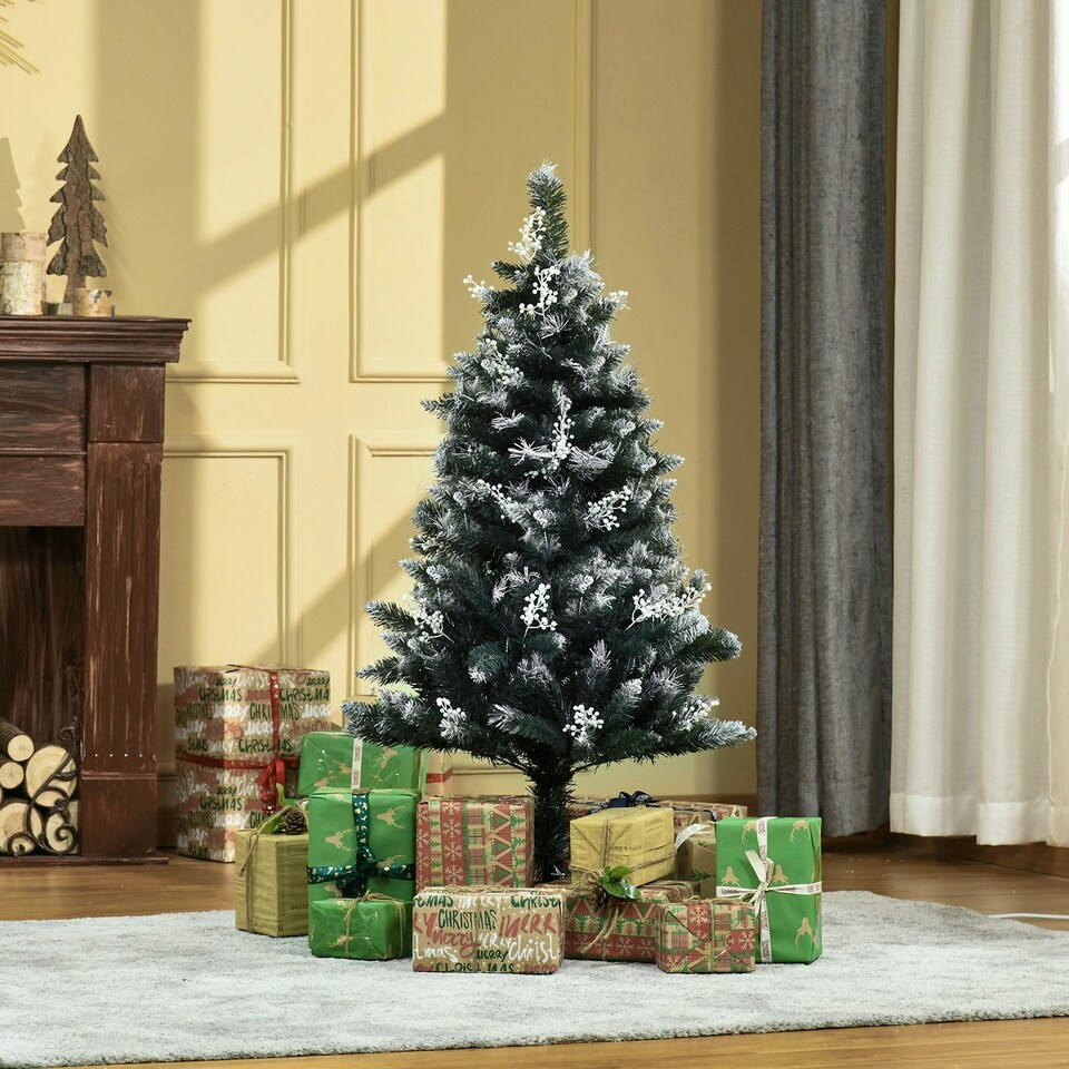 image 1 of HOMCOM 4FT Artificial Snow Dipped Christmas Tree Xmas Decoration