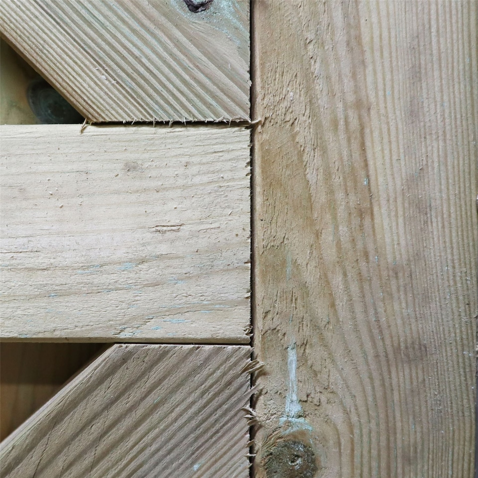 image 1 of Heavy Duty Garden Gate 6ft x 3ft Feather Edge H-Frame Flat Top Treated Timber Door