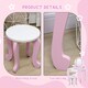 image 5 of ZONEKIZ Kids Dressing Table Set, Kids Vanity Set w/ Drawer - Pink Pink | White