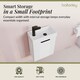 image 4 of Balterley Wall Hung Cloakroom Vanity Basin Unit with Handle Compact Bathroom Storage | White | Satin White | 438 x 400 x 222mm | 1