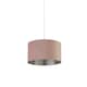 image 2 of PINK VELVET DRUM SHADE & SILVER INNER (D35cm)