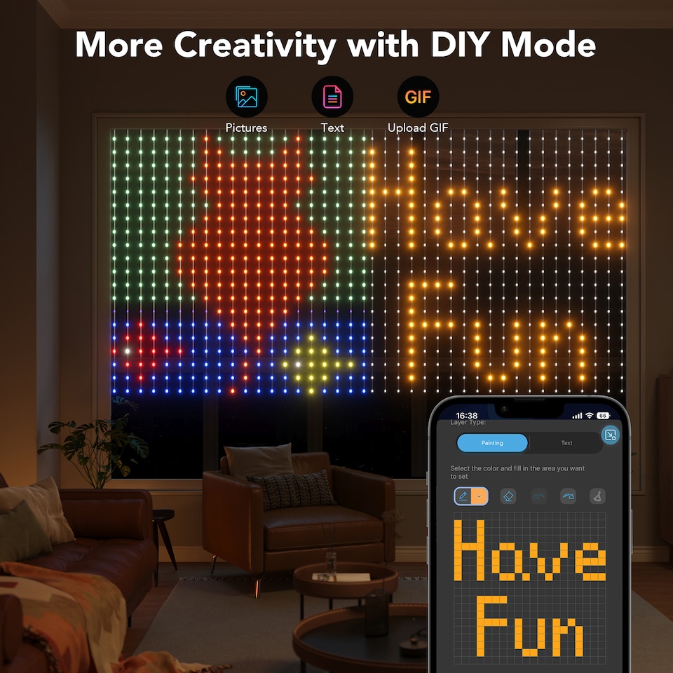 image 1 of Govee WIFI & Bluetooth Curtain Light(Netflix Co-branding version)