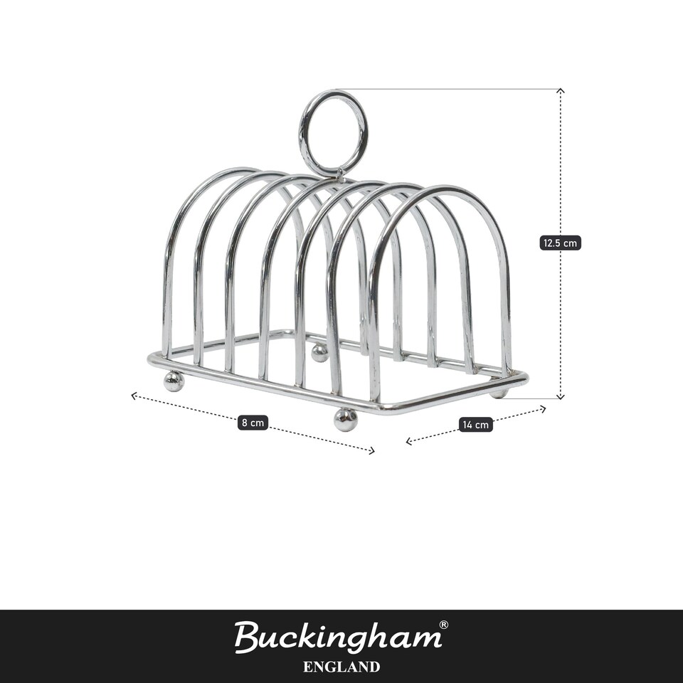 image 1 of Buckingham 6 Slice Toast Rack 14.5 cm - Chrome