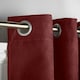 image 3 of Velvet Chenille Thermal Fleece Lined Single Ring Top Door Curtain - 137cm x 213cm - Red
