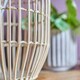 image 2 of ValueLights Contemporary Natural Rattan Cylinder Table Lamp With Beige Gold Cylinder Shade
