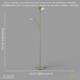 image 9 of Sleek LED Mother and Child Floor Lamp in Satin Nickel with Memory Dimmer Buttons