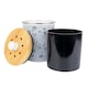 image 3 of Oak Leaves & Berries Compost Caddy - Metal 2L Blue Decorative Kitchen Food Waste Bin