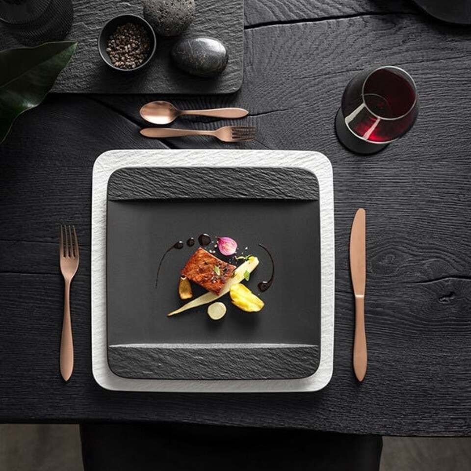 image 1 of Villeroy & Boch Manufacture Rock Noire Square Flat Plate