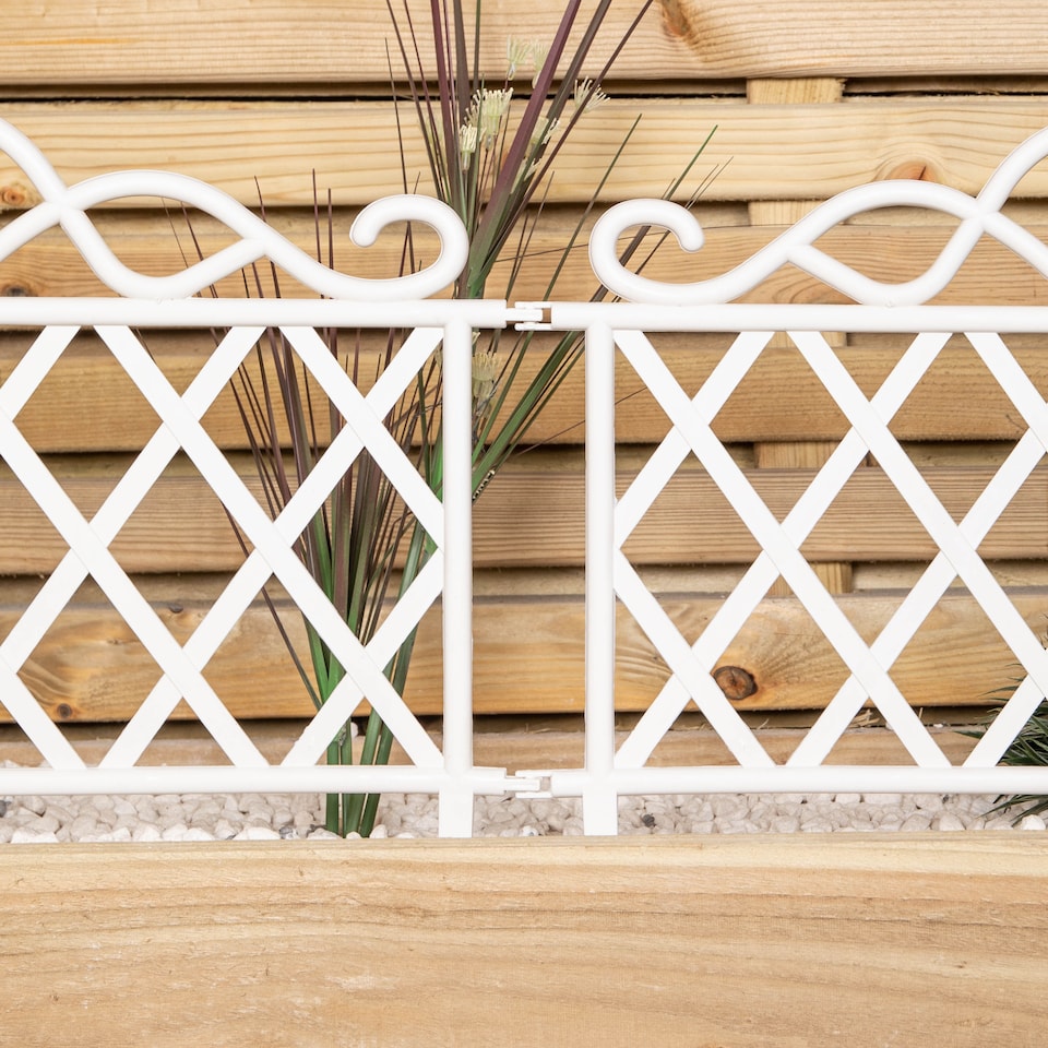 image 1 of 27cm White Plastic Garden Patio Lawn Border Fence Edging