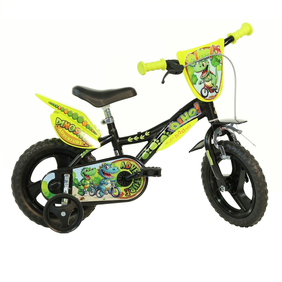 image 1 of Dino Kids Bike Dinosaur 12 Inch Bicycle | Black
