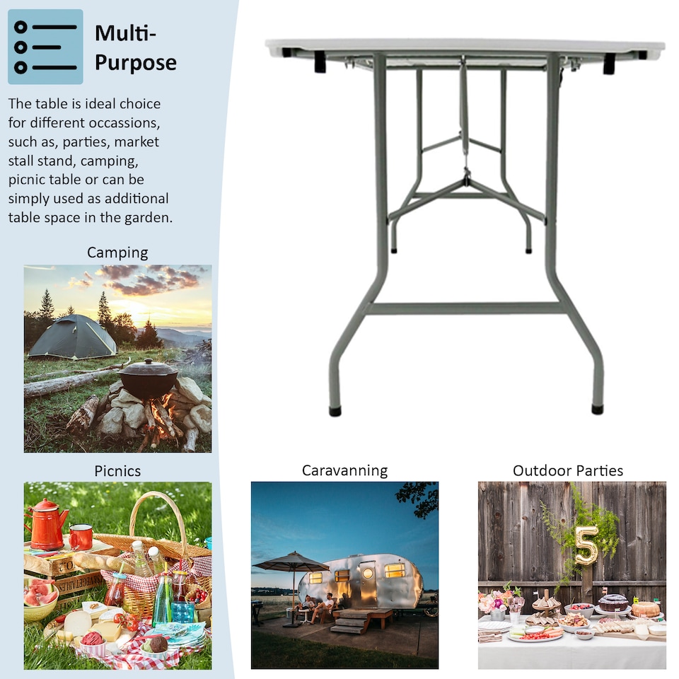 image 1 of Home Vida 6ft Portable Folding Table
