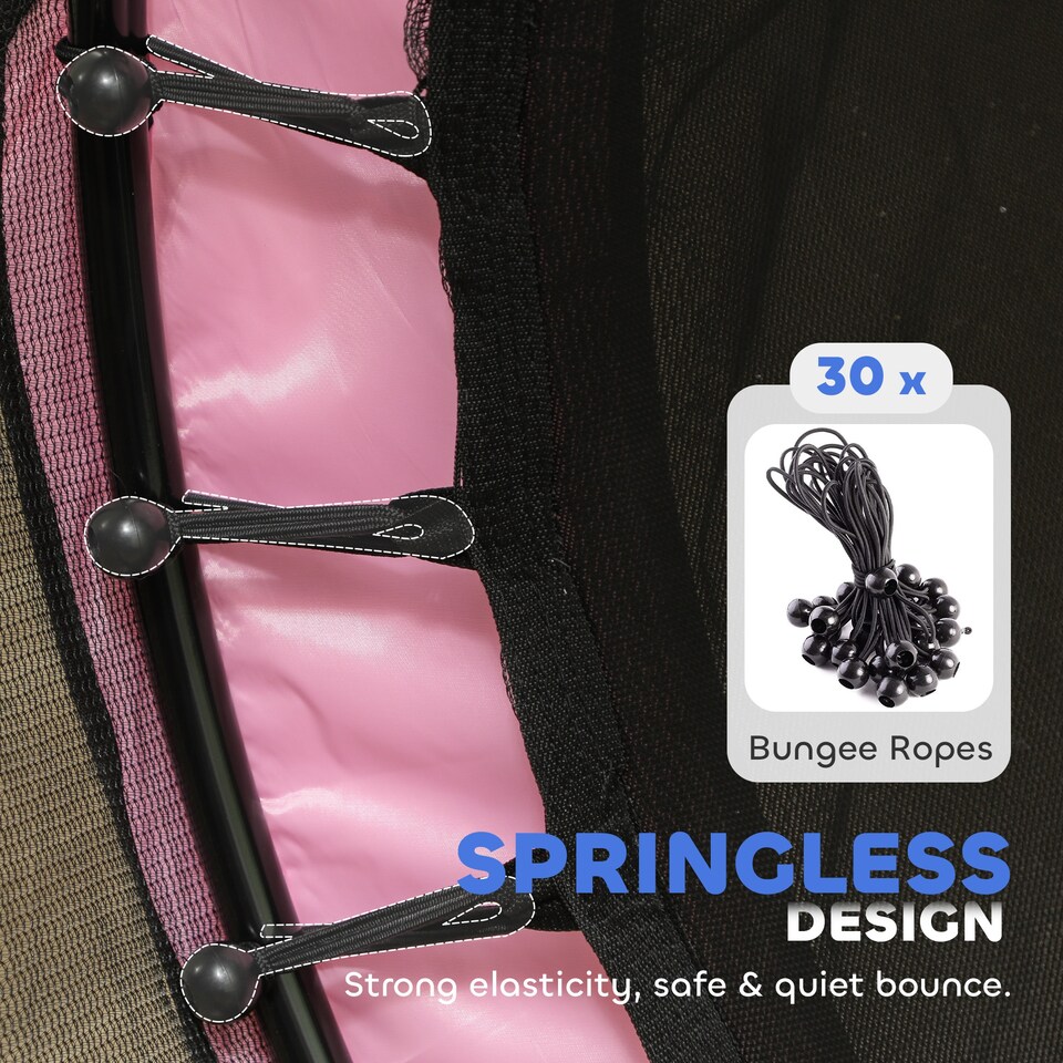 image 1 of HOMCOM 4.6FT Kids Trampoline with Safety Enclosure for Ages 3-10 Years | Pink | Pink