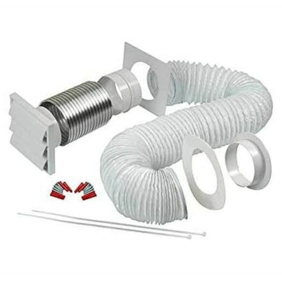 Manrose 41703W Tumble Dryer Venting Kit 100mm 4 Inch with White Gravity Grille