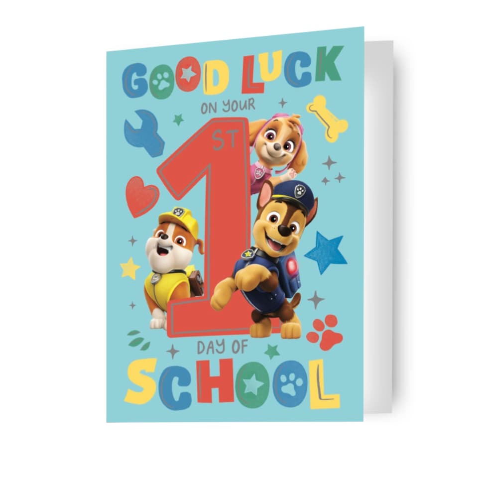 Paw Patrol 'Good Luck on your 1st Day of School' Card