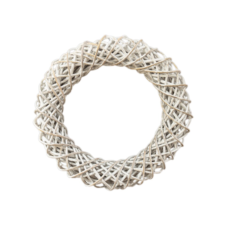 image 1 of Wreath - Rattan/Wicker - L10 x W40 x H40 cm - White Wash