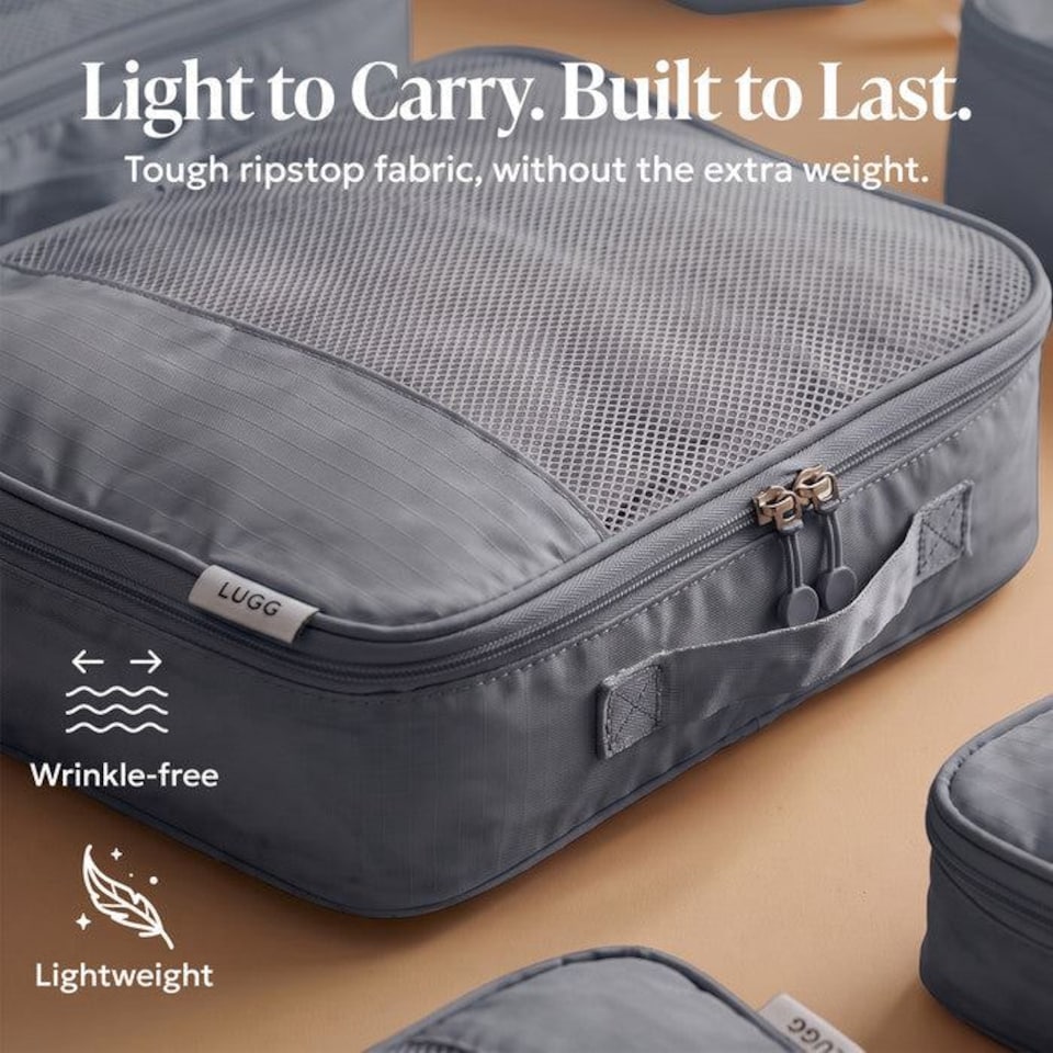 image 1 of Lugg Compression Packing Cubes 8 Piece Travel Suitcase Organiser Set