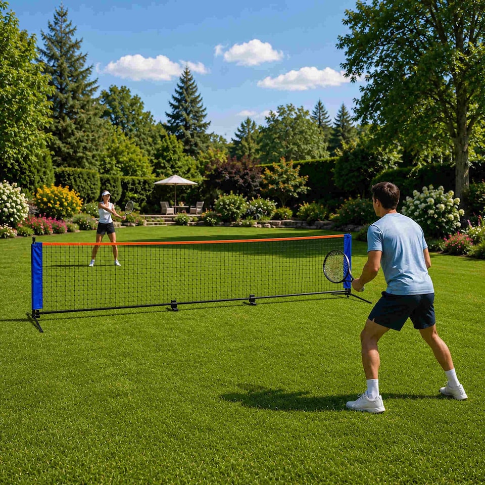 image 1 of Small 3m Adjustable Foldable Badminton Tennis Volleyball Net