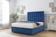 image 3 of Sloomy Alabama Navy Plush Divan Bed Base No Drawers With 26 Inch Strutted Headboard | Blue | Navy | Super King | 1