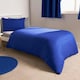 image 2 of OHS Soft Microfibre Plain Duvet Cover and Pillowcase Set, Double - Bright Blue