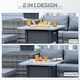 image 3 of Outsunny Square Propane Gas Fire Pit Table, 40000 BTU Rattan Smokeless Firepit Patio Heater with Lava Rocks and Lid, 71cm x 71cm x 62cm, Black
