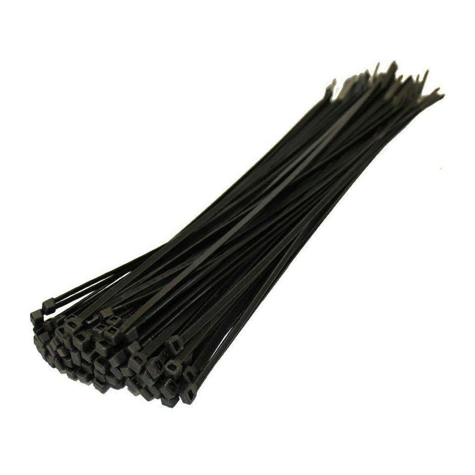 image 1 of 200 Black Nylon Cable Ties 200mm x 4.8mm