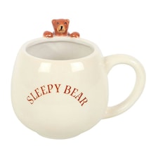 Sleepy Bear Rounded Mug White
