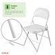 image 6 of Oypla Heavy Duty White Padded Folding Metal Desk Office Chair Seat